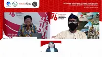 Webinar Literasi Digital Wilayah Kabupaten Bogor yang dihadiri Menkominfo Johnny G. Plate dan Menteri Pariwisata dan Ekonomi Kreatif Republik Indonesia Sandiaga Uno. (Ist.)