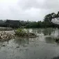 Foto : Banjir Bandang merendam sebagian rumah warga dan lahan pertanian warga Malaka, NTT (Liputan6.com/Ola Keda)