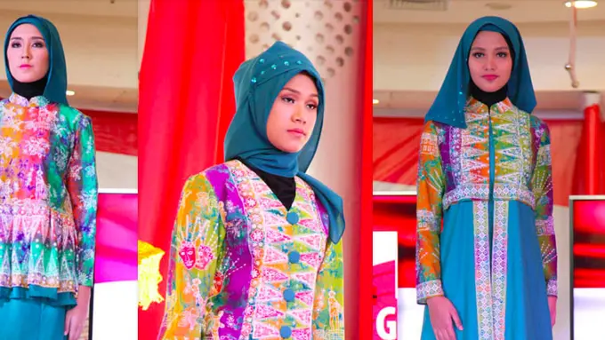 [Bintang] Busana muslim dengan kain batik Betawi