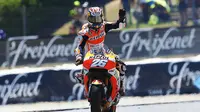 Pebalap Repsol Honda, Dani Pedrosa, antusias sambut MotoGP Jerman karena punya sejarah bagus balapan di Sirkuit Sachsenring. (EPA/Alejandro Garcia)