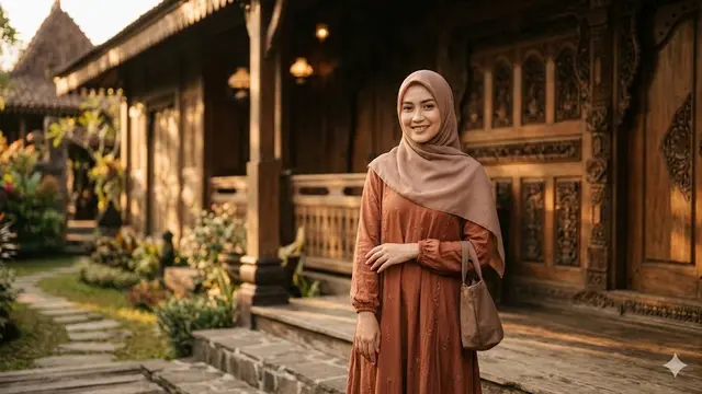 Warna Hijab yang Cocok untuk Gamis Earth Tone