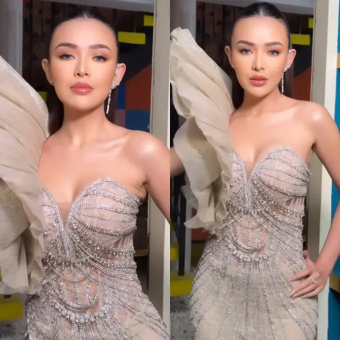 Amanda Manopo Dibalut Gaun Siluet Sayap