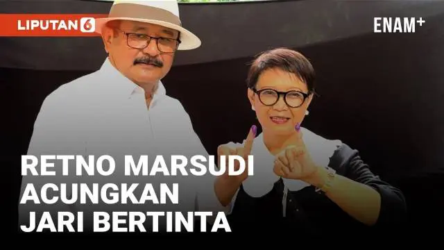 Menteri Luar Negeri Retno Marsudi menyalurkan hak suaranya bersama sang suami di Kota Depok Jawa Barat. Ia sempat mengantri bersama puluhan warga setempat.