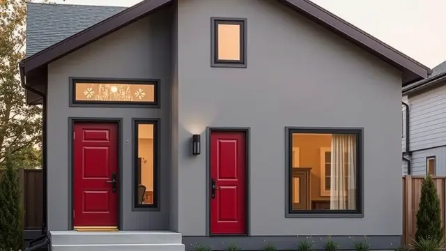 Kombinasi Cat Rumah Warna Merah Tela dan Abu-abu