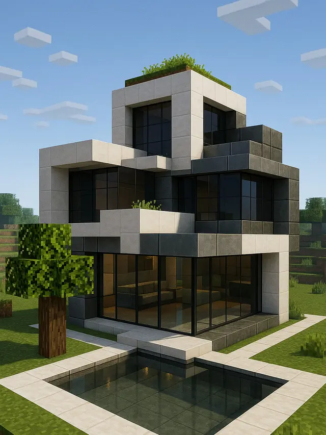 Contoh Ilustrasi Minecraft Gambar Rumah (Foto: ChatGPT)