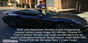 Bintang Real Madrid kalah bersaih dengan Lionel Messi dalam ajang anugerah pemain terbaik dunia Ballon d'Or. Untuk menutupi kekecewaanya itu, Ronaldo membeli mobil Porsche 911 Turbo S terbaru seharga 146 Ribu Poundsterling atau sekitar 2,9 Milliar Ru...