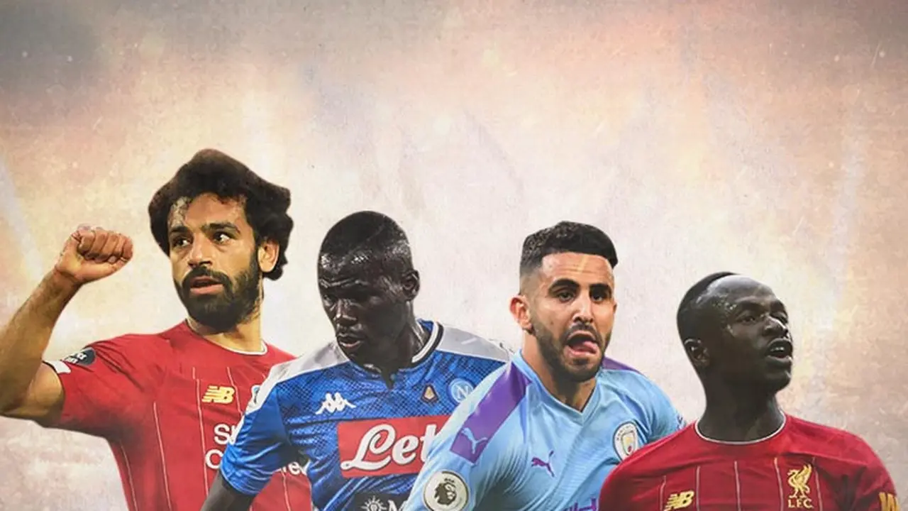Ilustrasi - Mohamed Salah, Kalidou Koulibaly, Riyad Mahrez, Sadio Mane