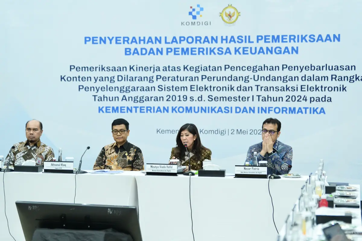 Kementerian Komunikasi dan Digital (Komdigi) memperkuat pengawasan serta penegakan hukum digital melalui sinergi strategis dengan Badan Pemeriksa Keuangan (BPK) RI.
