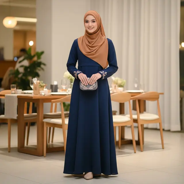 Mix and Match Warna Gamis dan Hijab untuk Buka Puasa Bersama