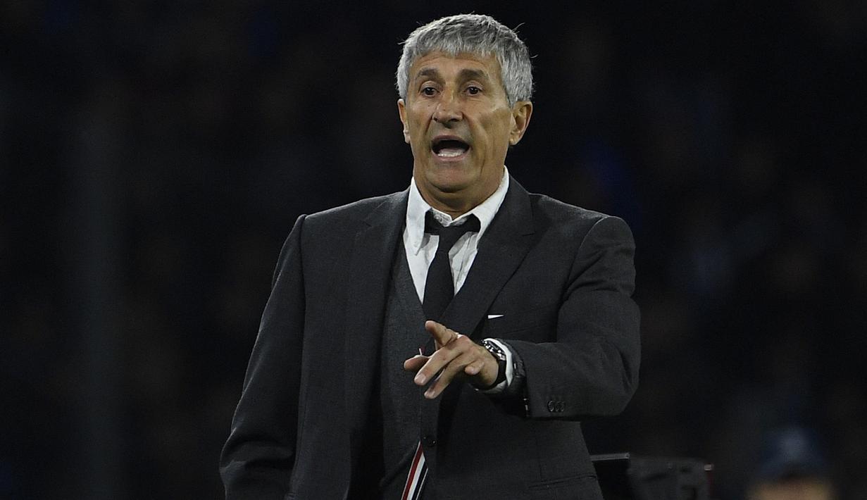 Quique Setien menjadi manajer di Barcelona selama tujuh bulan saja. Banyak orang yang menganggapnya sebagai manajer terburuk Barca baru-baru ini. Namun beberapa orang yang lain mengangga dirinya tak diberi kesempatan untuk beradaptasi dengan pekerjaannya. (AFP/Filippo Monteforte)