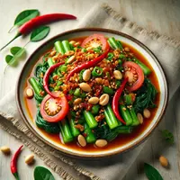 illustrasi rujak kangkung copyright/ai generated
