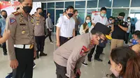 Vaksinasi Presisi yang digelar Polda Sumut diserbu warga. (Istimewa).