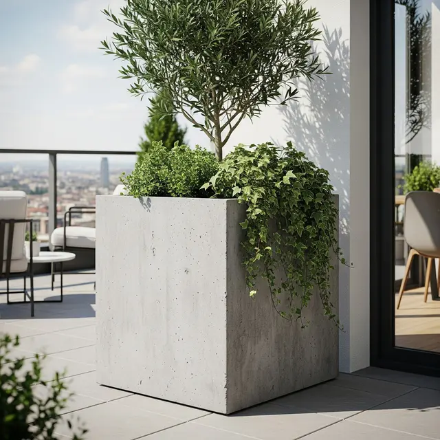 Model Pot Bunga dari Tanah Liat hingga Beton (Image by Gemini AI)