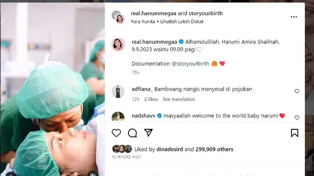 Momen Perjuangan Hanum Mega Melahirkan Anak Kedua