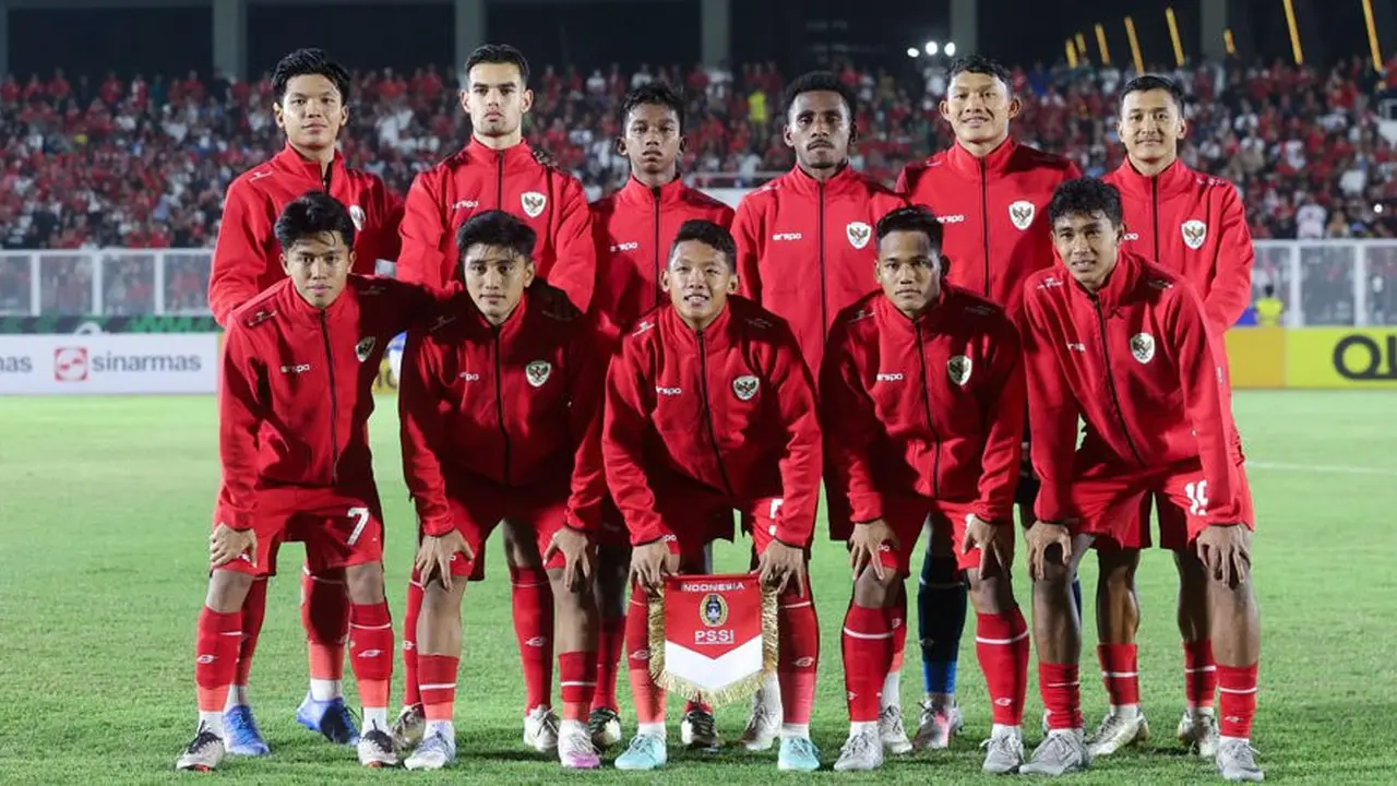 Starting XI Timnas Indonesia U-20 saat bersua Yaman U-20 di Stadion Madya, Minggu (29/9/2024). (c) Bola.net/M. Iqbal Ichsan