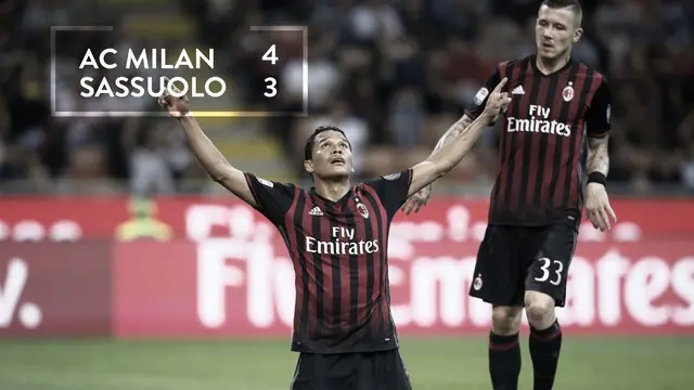 Video highlights Serie A Italia antara AC Milan melawan Sassuolo yang berakhir dengan skor 4-3, Minggu (2/10/2016) WIB