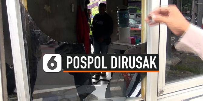 VIDEO: Pos Polantas Tugu Tani Dilempar Batu