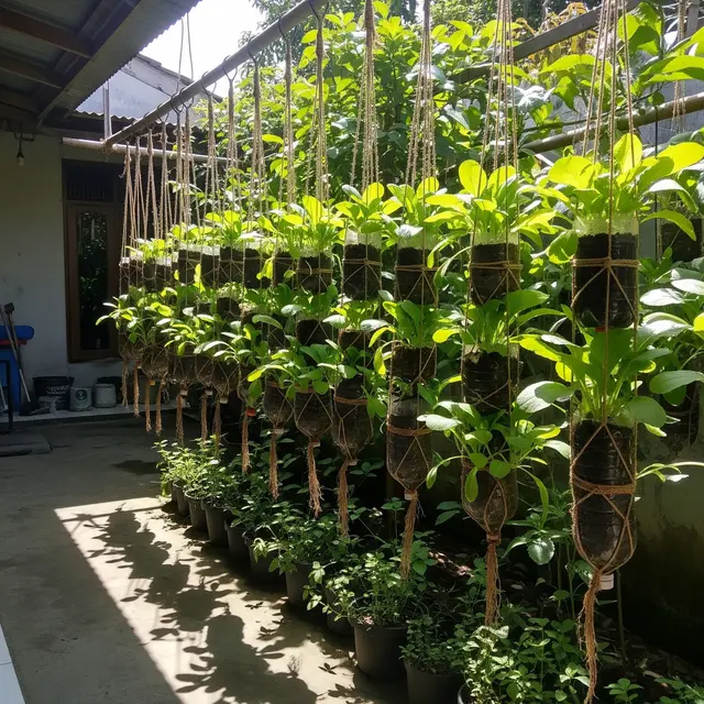 Cara Membuat Kebun Sawi Gantung dari Tali Rafia, Praktis dan Hemat