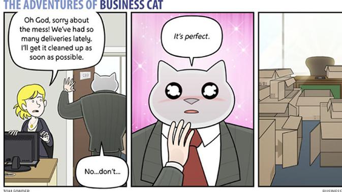  Komik  Lucu  Begini Jadinya Kalau Bosmu Seekor Kucing  