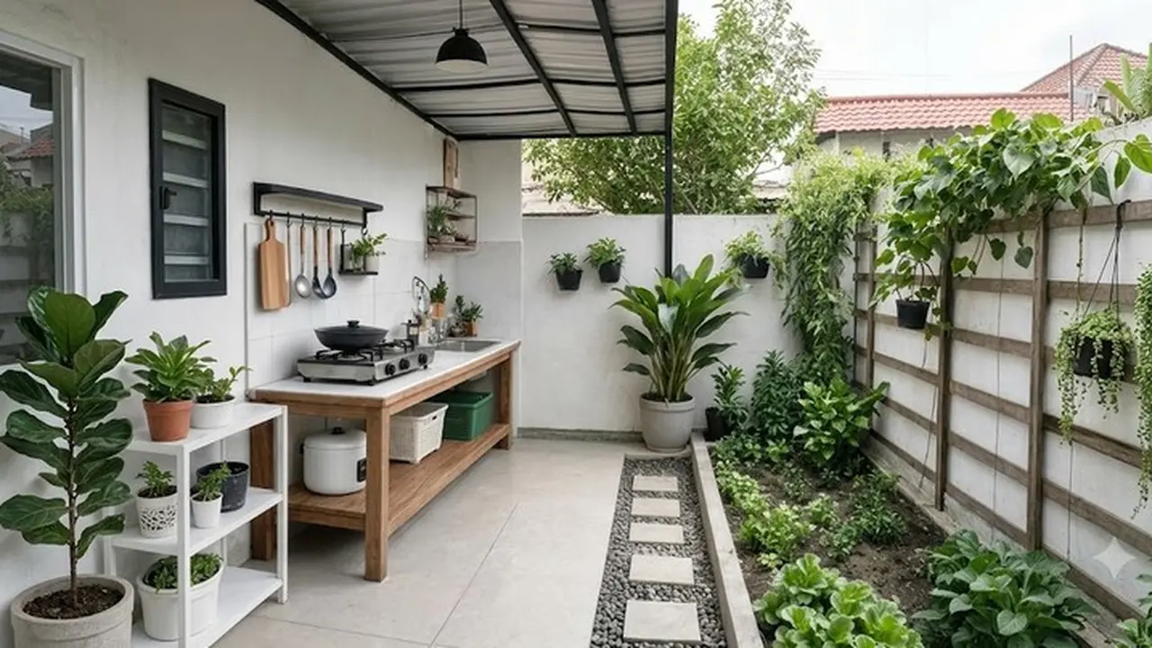 Ide Halaman Belakang Rumah Subsidi untuk Dapur Terbuka