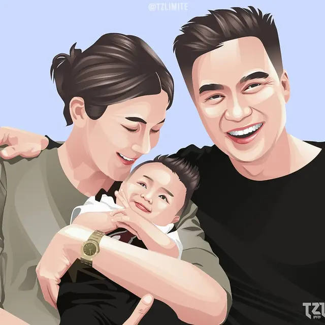 Dicintai Penggemar, Ini 5 Potret Lukisan Unik Keluarga Baim Wong