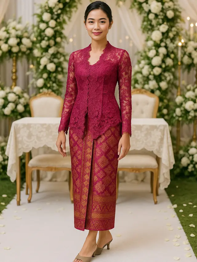 Padupadan Sandal dan Kebaya Batik untuk Hadiri Pesta Akad