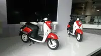 Yamaha memperkenalkan motor listrik E-Vino.(Arief/Liputan6.com)