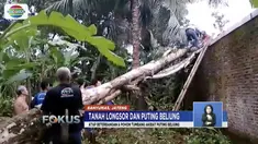 Sebagian rumah warga di Banyumas, Jawa Tengah, rata dengan tanah akibat tanah longsor dan tanah bergerak.