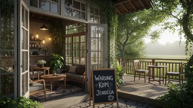 Ide Warung Kopi Kecil dengan Suasana Alami/Gemini AI