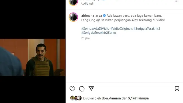 Serigala Terakhir season 2 (Foto: Instagram/@abimana_arya)