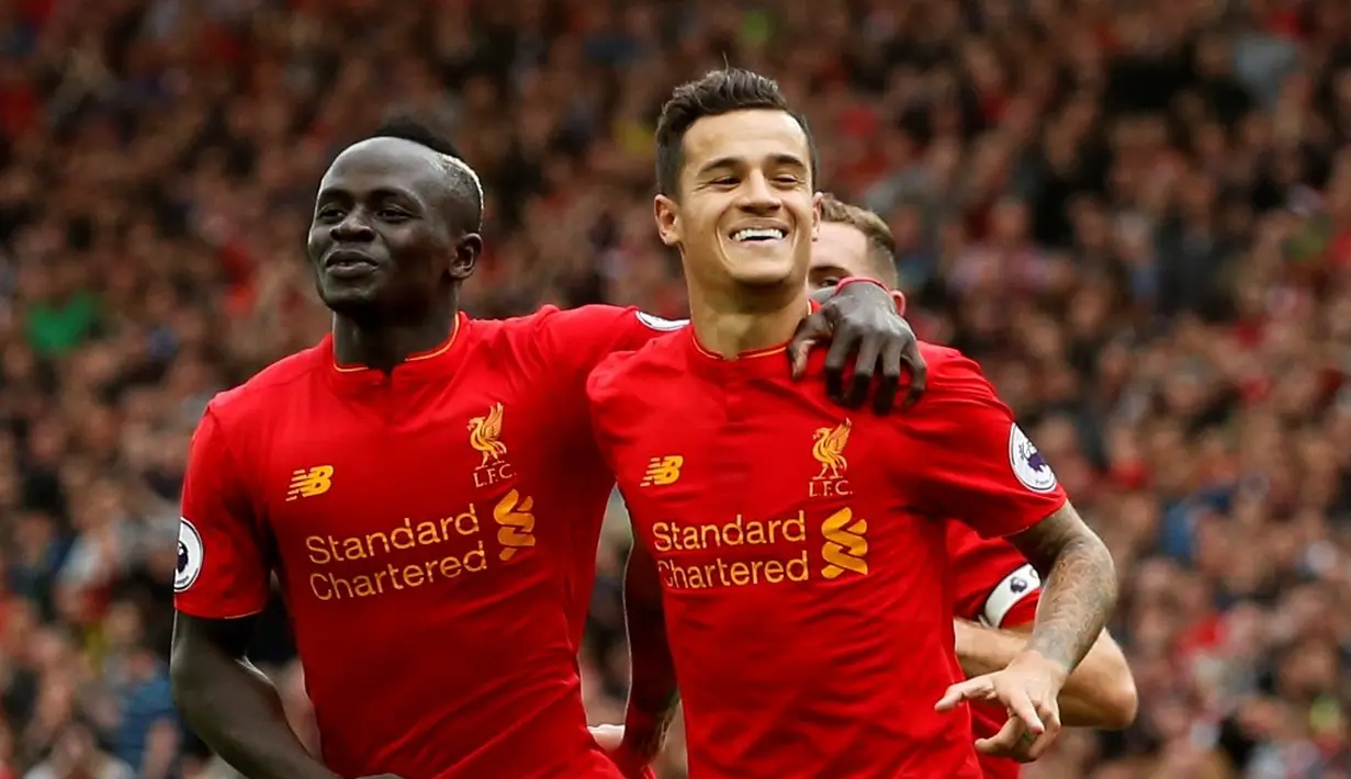 Liverpool memetik kemenangan telak 5-1 melawan Hull City di Stadion Anfield, Sabtu (24/9/2016). Ini menandai kemenangan keempat yang didapat The Reds secara beruntun. (Action Images via Reuters/Andrew Boyers)