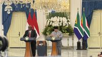 Presiden Prabowo Subianto dan Presiden Afrika Selatan Cyril Ramaphosa. (Liputan6.com/Lizsa Egeham)