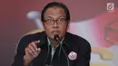 Ketua Binpres Pengprov PP PBVSI DKI, Budiawan memberi keterangan terkait turnamen voli Danjen Kopassus-BNI Open 2018 di Jakarta, Kamis (29/3). Turnamen ini akan berlangsung pada 2 hingga 8 April mendatang. (Liputan6.com/Helmi Fithriansyah)