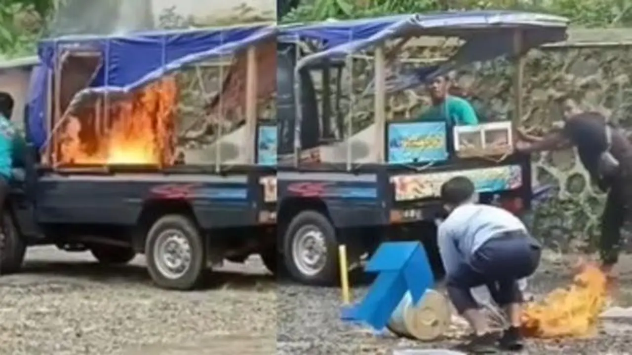Aksi heroik Pelajar Padamkan Api. Instagram/@berita_gosip ©2023 Merdeka.com