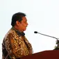 Menteri Koordinator Bidang Perekonomian Airlangga Hartarto saat menyampaikan arahannya pada acara "Building Synergy of Local Content for Indonesia Future Energy” di Jakarta Convention Center, Senayan, Jakarta, Rabu (23/11/2022).