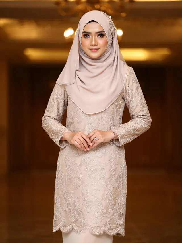 Model Gamis Brokat Elegan untuk Semua Bentuk Tubuh
