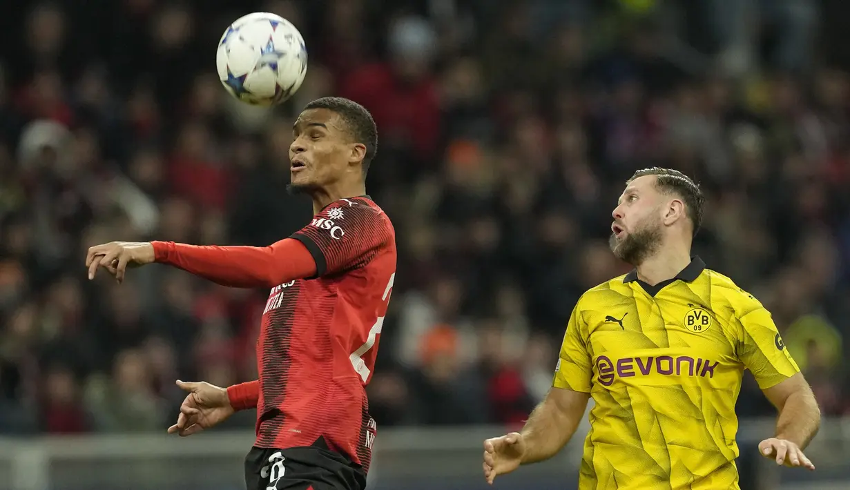 AC Milan harus tunduk di tangan Borussia Dortmund dengan skor 1-3 ketika bermain di kandangnya sendiri. (AP Photo/Antonio Calanni)