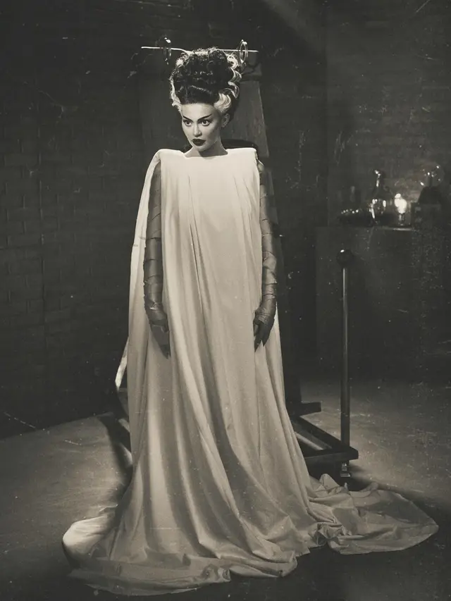 Gaya Dramatis Kylie Jenner Berbalut Kostum Halloween Bride of Frankenstein
