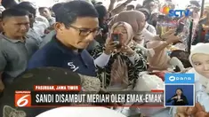 Ratusan emak-emak di Pasuruan, menyambut meriah kehadiran Cawapres 02 Sandiaga Uno. Mereka juga mengumpulkan dana bantuan kampanye yang terkumpul Rp 1,5 juta.