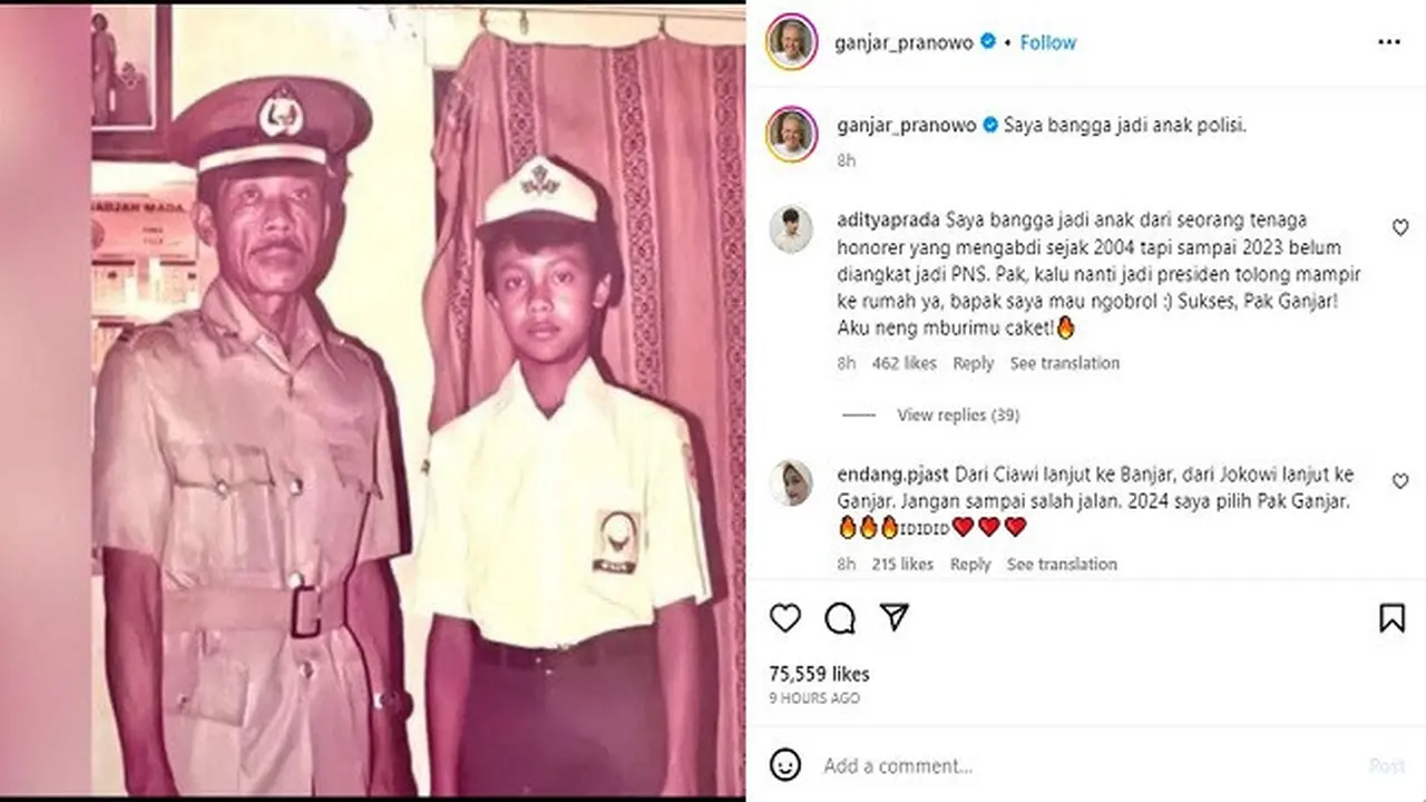 Gambar Tangkapan Layar Unggahan dari Akun Instagram @ganjarpranowo.