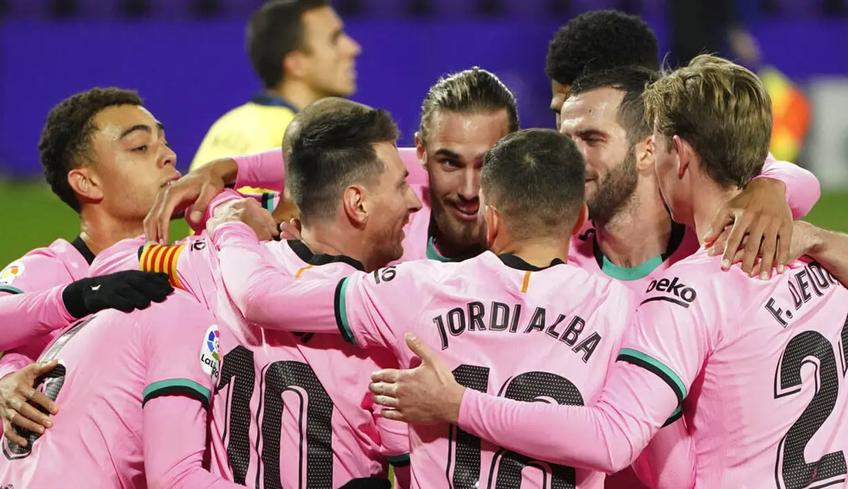 Kini Lionel Messi lah yang memegang rekor gol terbanyak untuk satu klub setelah mencetak gol ke-644 untuk Barcelona tadi malam. (Cesar Manso/Pool via AP)