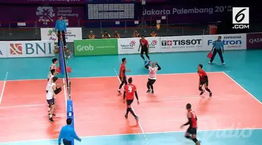 Indonesia harus mengakui keunggulan Korea Selatan dengan skor 0-3, dalam babak perempat final bola voli putra Asian Games 2018.