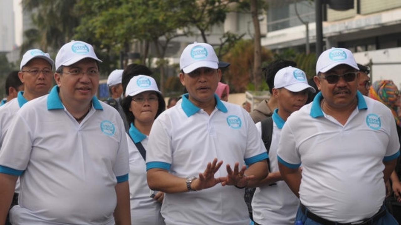 Kampanye anti narkoba, Budi Waseso bagi-bagi topi dan kaos di HI