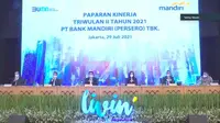 Paparan kinerja Bank Mandiri pada Kamis, 29 Juli 2021 (Foto: Liputan6.com/Pipit Ika R)