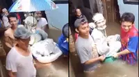 Pakai Bak Mandi Bayi, Cara Warga Antar Pengantin ke Pernikahan Ini Curi Perhatian