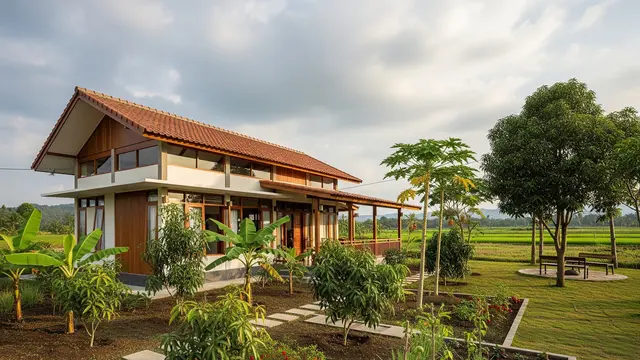 9 Desain Rumah Pedesaan dengan Kebun Buah di Sudut Lahan, Harmoni Alami
