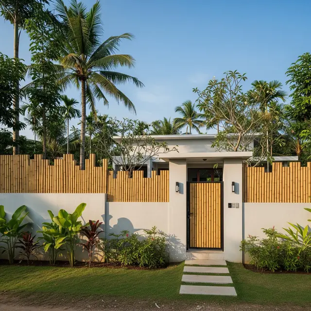 Model Pagar Bambu Modern yang Cocok untuk Rumah Minimalis/Gemini AI
