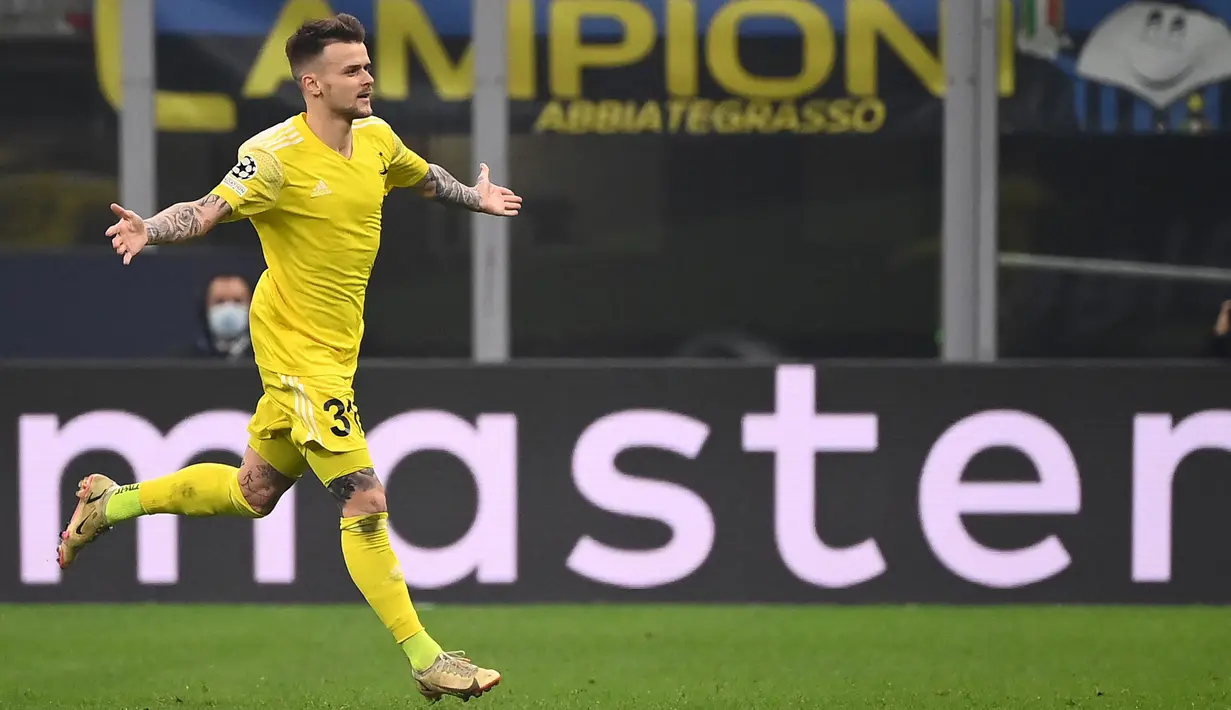 Keunggulan Inter Milan di babak pertama akhirnya disamakan oleh Sheriff Tiraspol pada menit ke-52. Eksekusi tendangan bebas yang dilakukan Sebastien Thill sukses menjebol gawang Samir Handanovic. (AFP/Marco Bertorello)