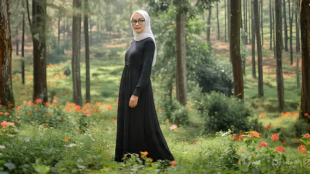 Rekomendasi Warna Jilbab untuk Gamis Hitam/via Meta AI