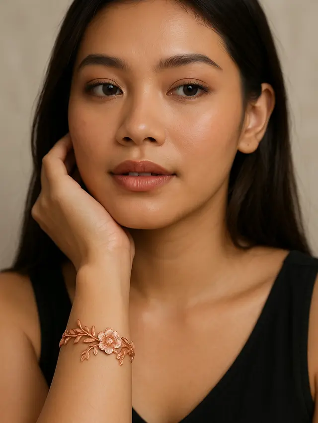 Gelang Emas Motif Flora (Foto: ChatGPT)